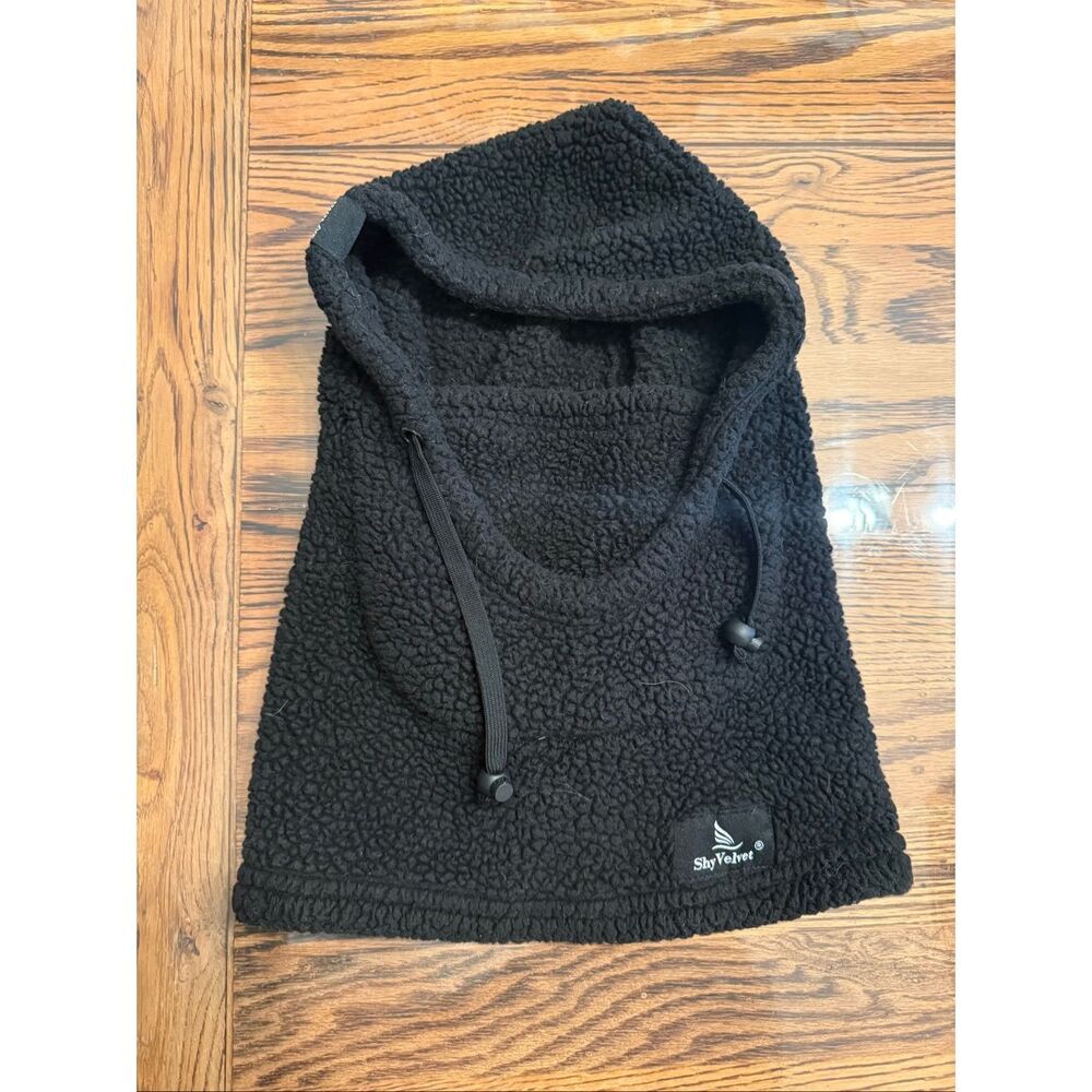 Skyvelvet Black Sherpa Fleece‎ Windproof Ski Mask Hood Hat Neck Warmer One Size